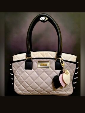 Betsy Johnson Stylish Set: Colorblocked Satchel @ Stripped Wallet Set.